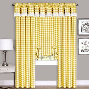 Achim Home Furnishing: Buffalo Yellow Plaid Modern Window Curtain Panel : 58" x